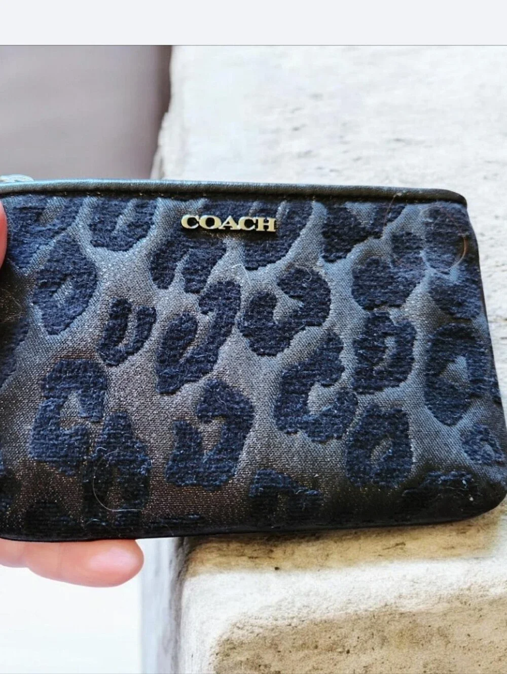 Coach Leopard Jacquard Coin Case with Gold Logo●NWT■ NO OFFERS 4 LESS